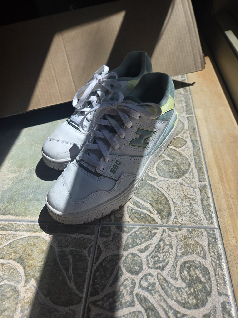 Limited Edition New Balance 550 White Sneakers with Mint Accents